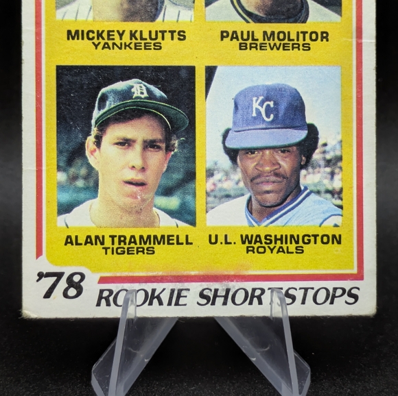 1978 Topps #707 Rookie Shortstops w/ Paul Molitor Alan Trammell RC HOF Brewers - Picture 3 of 8